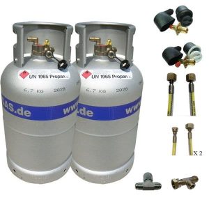 Alugas CE 11kg Twin Cylinder Kit with Stainless Steel Hoses
